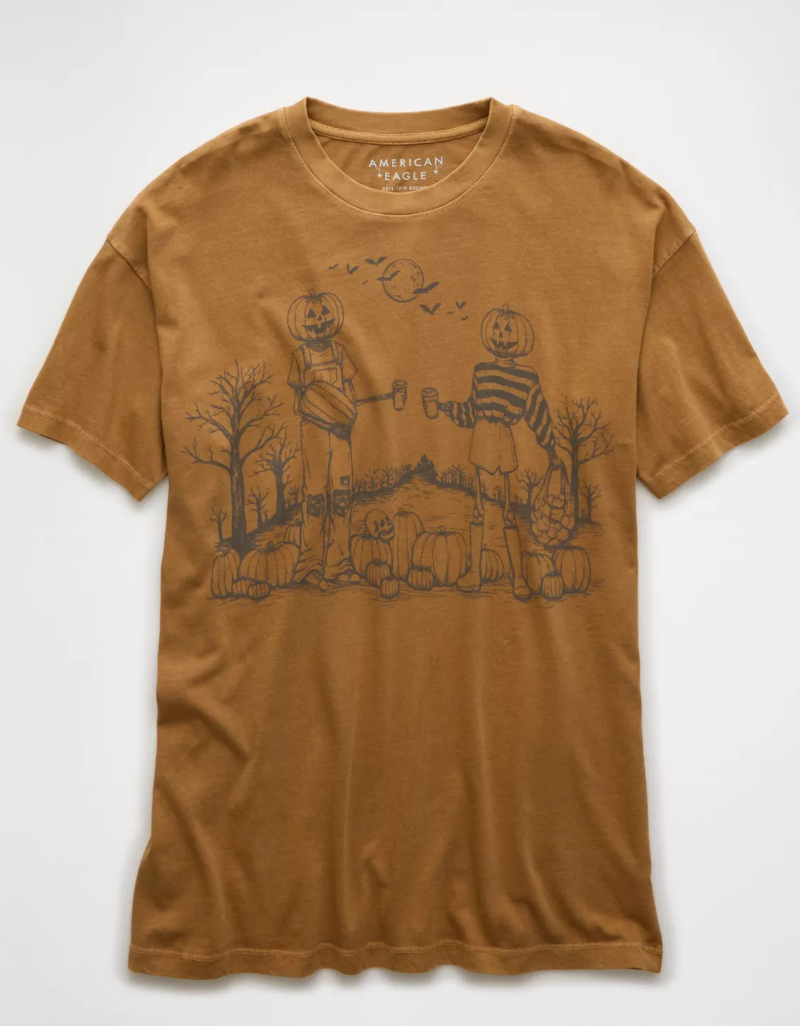 AE Oversized Halloween Skeleton Graphic T-Shirt | American Eagle Outfitters (US & CA)