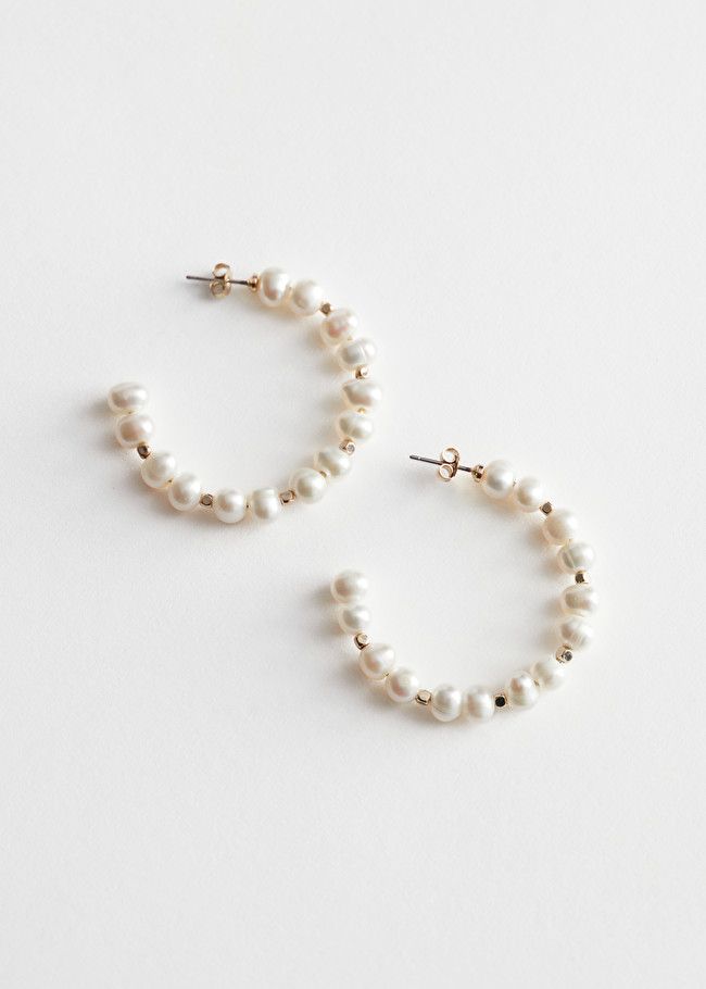 Organic Pearl Open Hoop Earrings | & Other Stories (EU + UK)