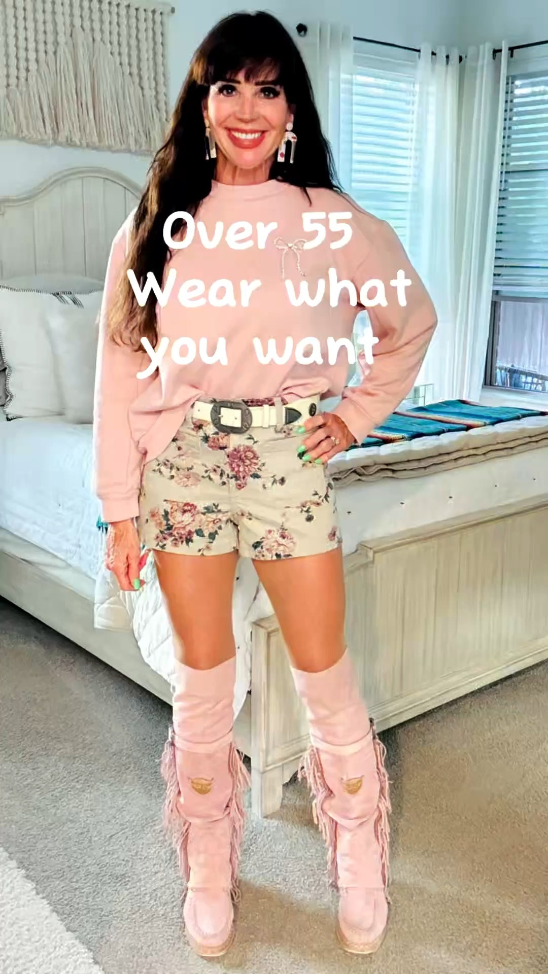 Over 55 and choosing short shorts and tall boots because I love them!  😍 Fun for a casual dinner out, all @Target except my El Valquero boots I have had for years!! 

#LTKSeasonal #LTKOver40 #LTKootd