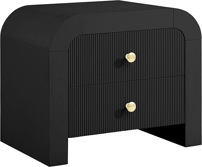 Meridian Furniture 888Black-NS Artisto Collection Modern | Contemporary Rich Wood Veneer Nightsta... | Amazon (US)