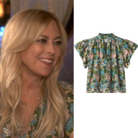 Sutton Stracke’s Green Floral Top