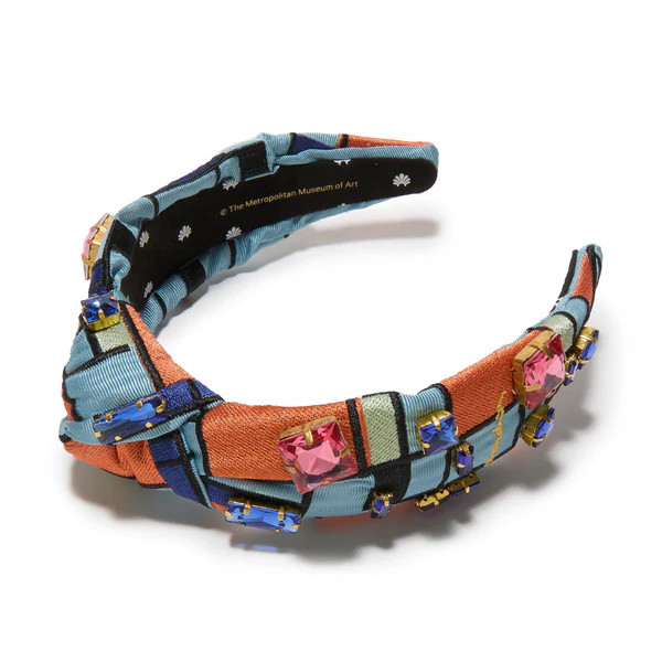 THE MET X LELE MONDRIAN COMPOSITION KNOTTED EMBROIDERED HEADBAND | LELE SADOUGHI