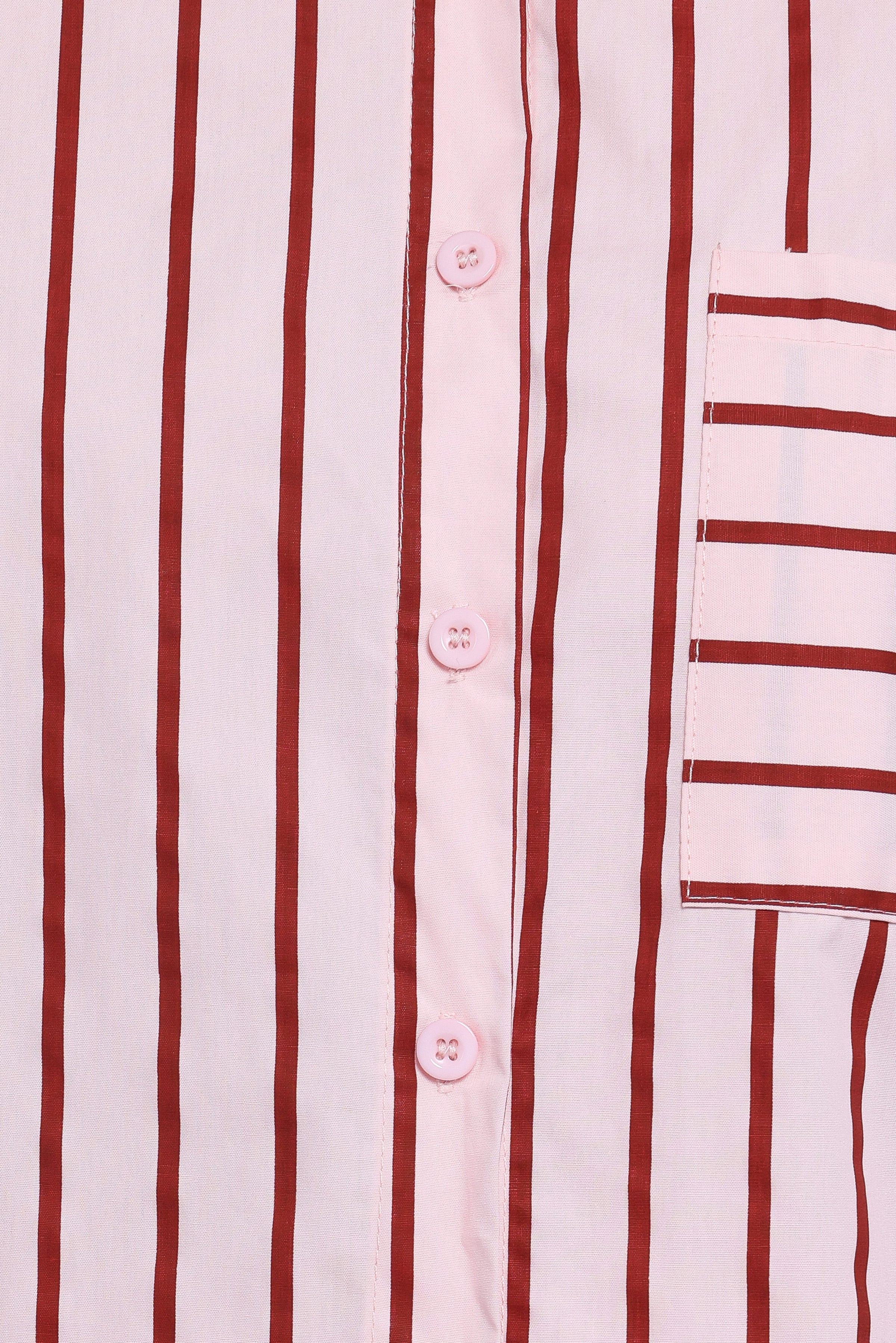 Ashlyn Short Set - Pink And Burgundy Stripe | Petal & Pup (US)