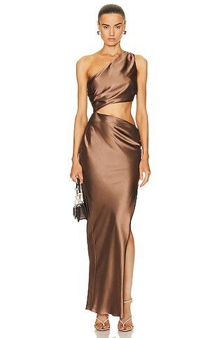 Raya One Shoulder Asymmetrical Gown | FWRD 