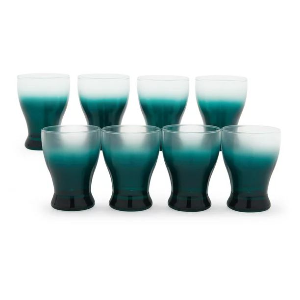 Gallant Green Ombre Glass Drinkware Set, 8 Piece by Drew Barrymore Flower Home - Walmart.com | Walmart (US)