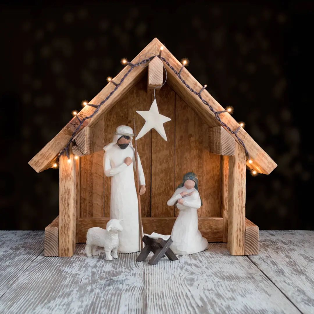 Nativity Creche Stable Reclaimed Barnwood - For Willow Tree | Etsy (US)