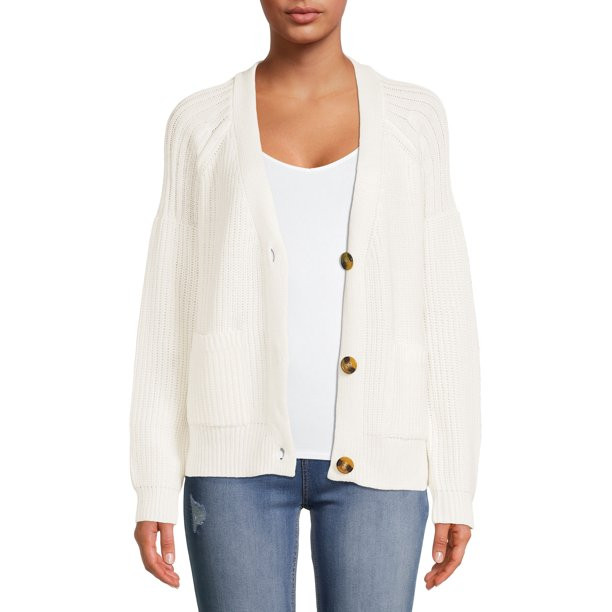 Time and Tru Women's Boyfriend Cardigan - Walmart.com | Walmart (US)