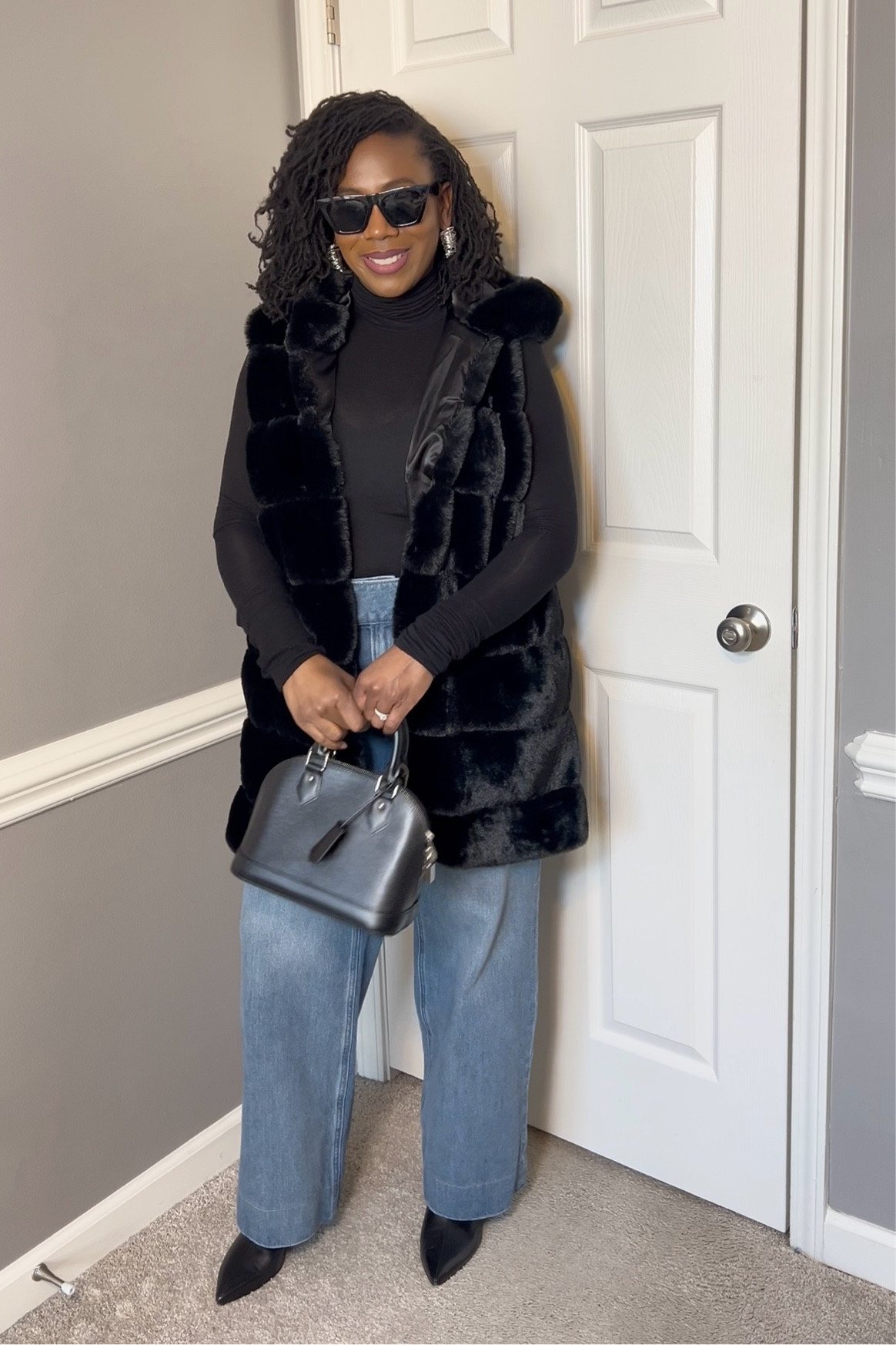 Styling faux fur and denim.

#LTKMidsize #LTKStyleTip #LTKFindsUnder100