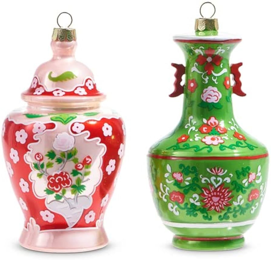 Raz Imports 2023 Charming Holiday 5" Chinoiserie Jar Ornament, Asst of 2 | Amazon (US)