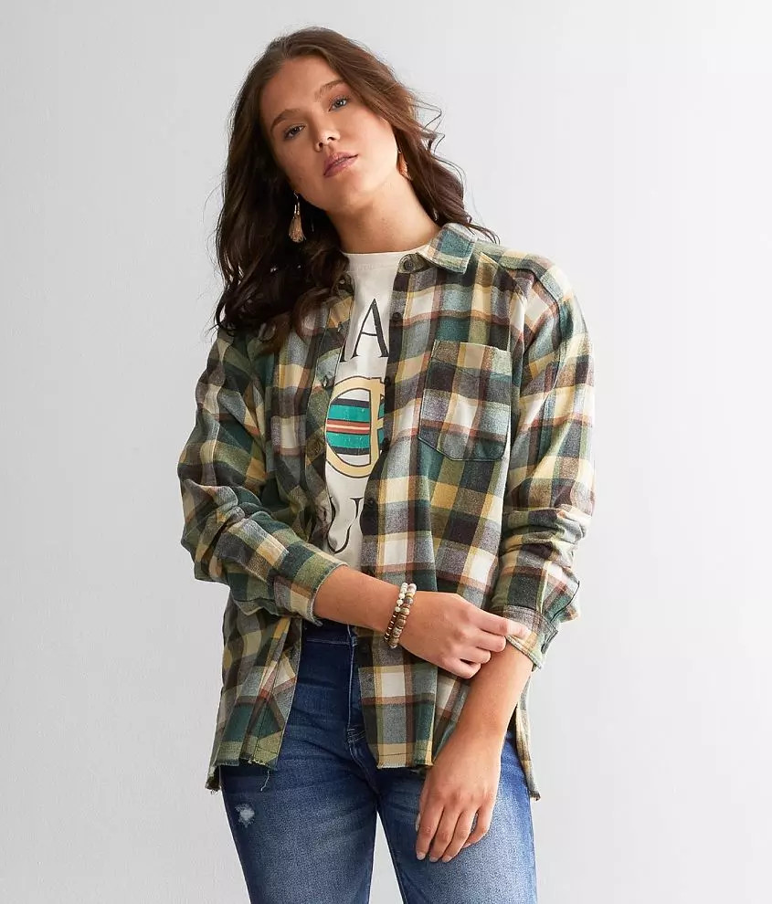 Washed Flannel Boyfriend Shirt | Buckle