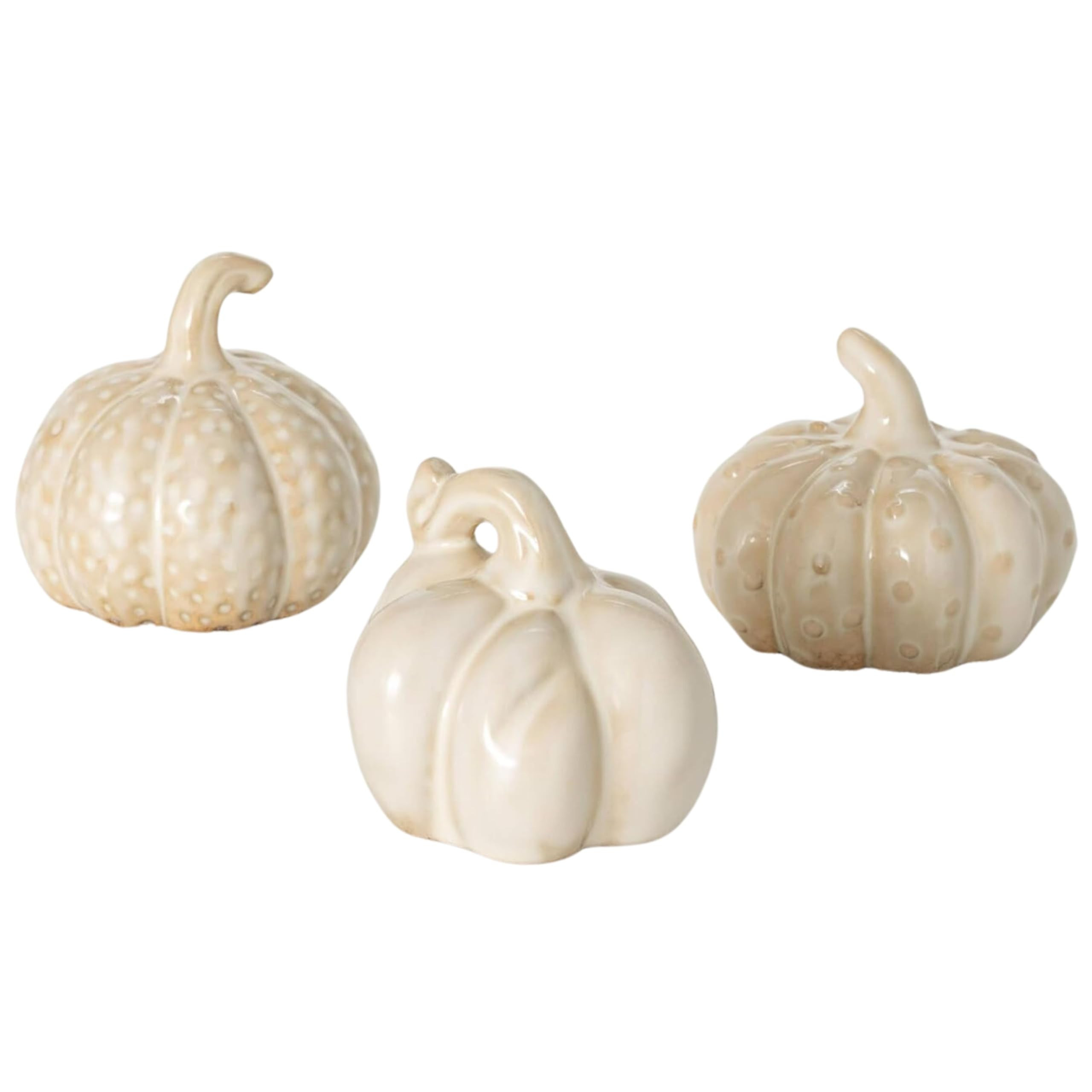 Sullivans Stoneware Cream Pumpkin Trio, Fall Decorative Small Pumpkins, Perfect for Halloween Tha... | Amazon (US)