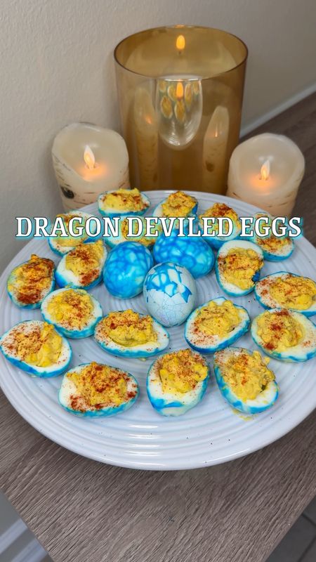 Dragon deviled eggs. Dragon eggs. DIY dragon eggs. Deviled egg recipe. House of the Dragon. House of the Dragon party. Dragon food. Game of Thrones. Game of Thrones party. Game of Thrones food. Egg cooker. Hard boiled eggs.

#LTKVideo #LTKParties #LTKSeasonal