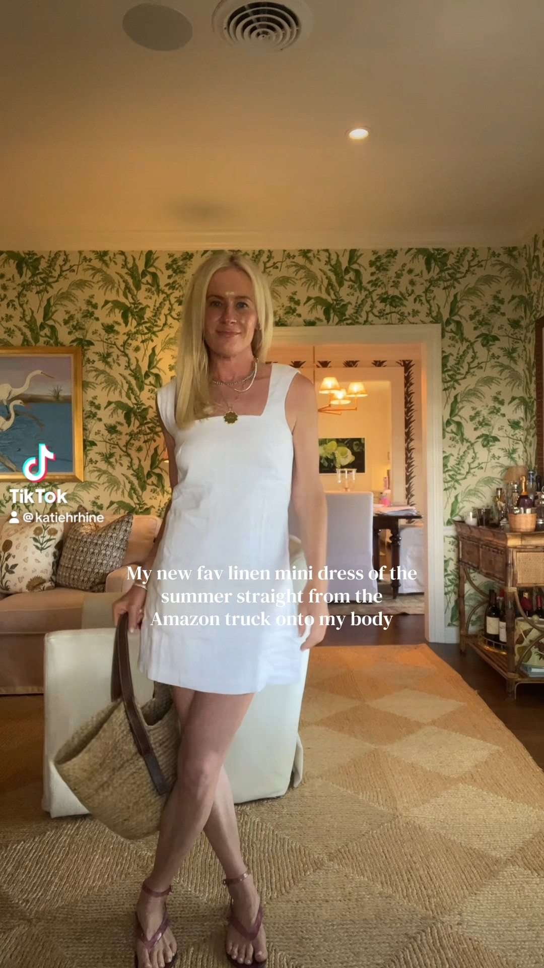 The perfect mini linen dress from… Amazon. $36 and a dressyoull grab all summer. I’m in a xsmall.