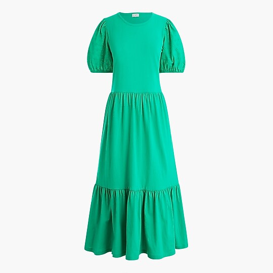 Eyelet-sleeve knit midi dress | J.Crew Factory