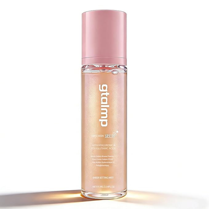 Sheer Setting Mist Sunscreen SPF 50, Glitter Body & Face Sunscreen Spray, Weightless, Fast Drying... | Amazon (US)