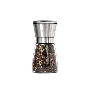 Stainless Steel Salt and Pepper Grinder–Premium Spice Mill with, Brushed Stainless Steel Finish... | Amazon (US)