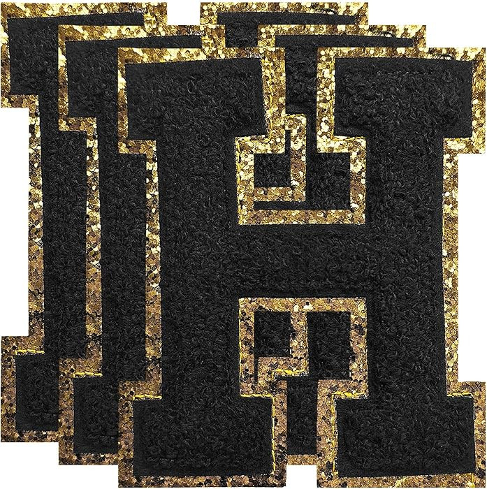 3PCS Black Chenille Letters Patch, Large Size 4-1/2" Iron on Letter Patches Varsity Patches for C... | Amazon (US)