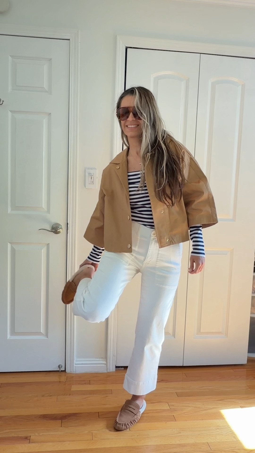 3/4 sleeve fall jacket in camel sz S 
I’m 5’5” 122 lbs 
Camel suede  loafers mules are true to size and so comfy!

#LTKFindsUnder50 #LTKSeasonal #LTKMidsize