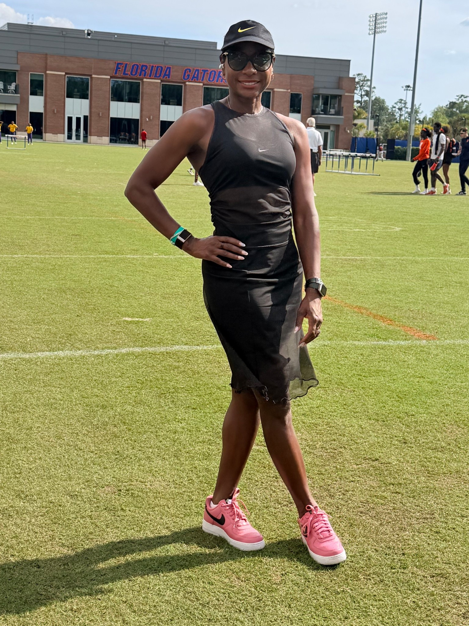 Track Meet Saturday ootd 
I am 5’4” 133lbs and I am wearing a size small. Sports bra Size medium Short tights size small. @Nike US 

#LTKmomlife #LTKootd #LTKOver40