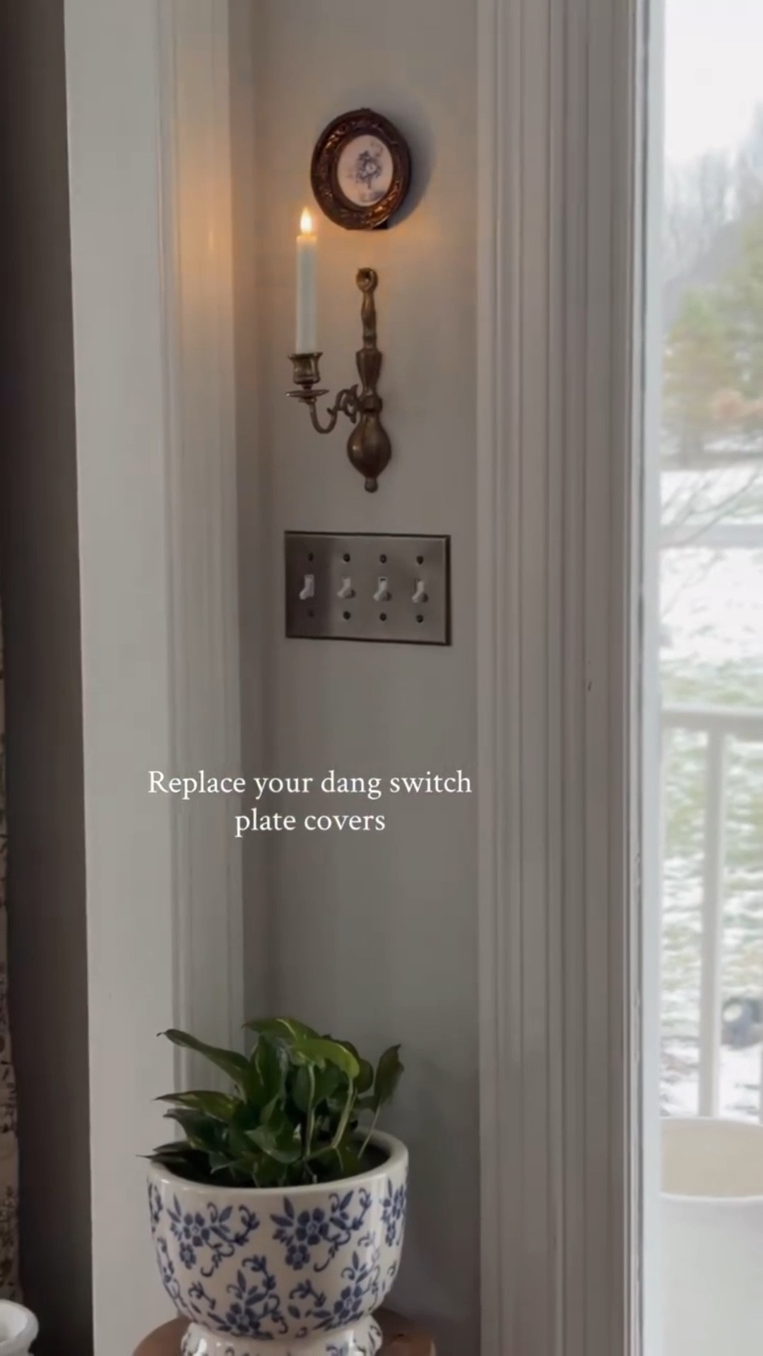 They are called switch plates covers for a reason. You’re supposed to “switch” them out.

See what I did there? Mom joke. 

This also pertains to your outlet covers. Just switch them out.

It’s the best $13 you’ll ever spend.

Comment SWITCH and I’ll send you the links to everything. 

I stole those wall sconces from my mom (thanks mom) but I linked a few similar ones 

It’s 2026-there is no excuse to have ugly switch plate and outlet covers anymore.