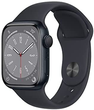Apple Watch Series 8 [GPS 41mm] Smart Watch w/ Midnight Aluminum Case with Midnight Sport Band - ... | Amazon (US)