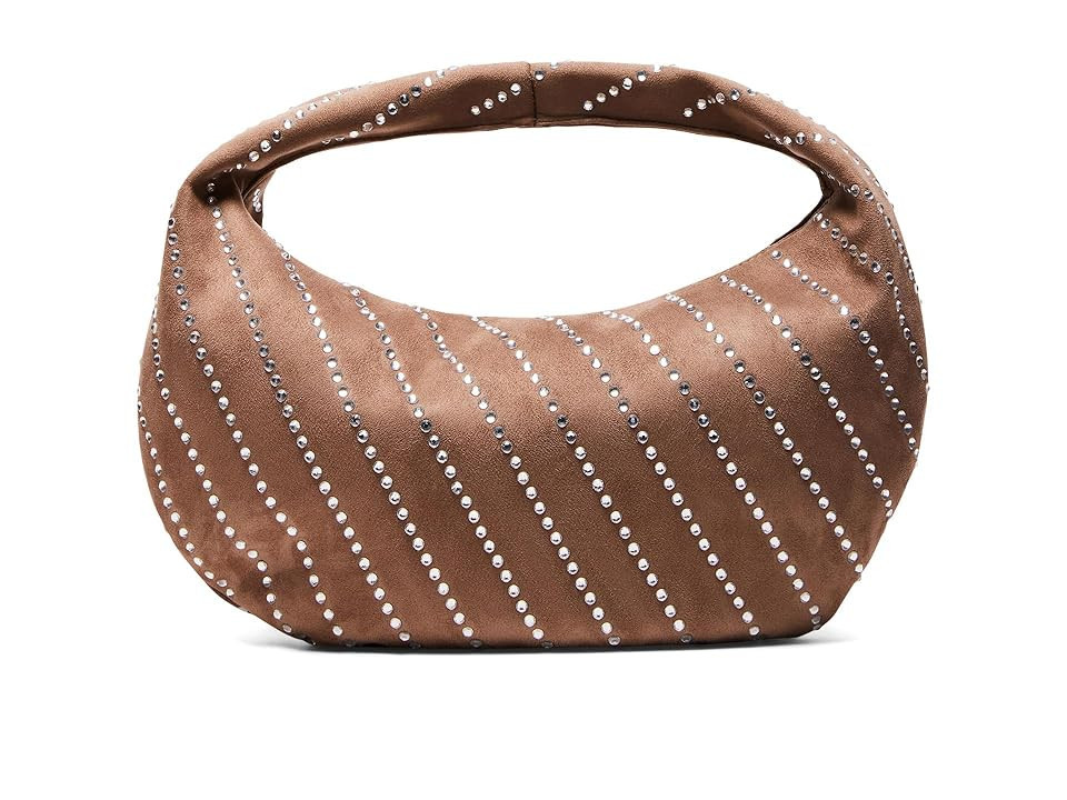Steve Madden Bcindi Faux Suede Rhinestone Hobo Women's Handbags Taupe, Polyurethane | Zappos