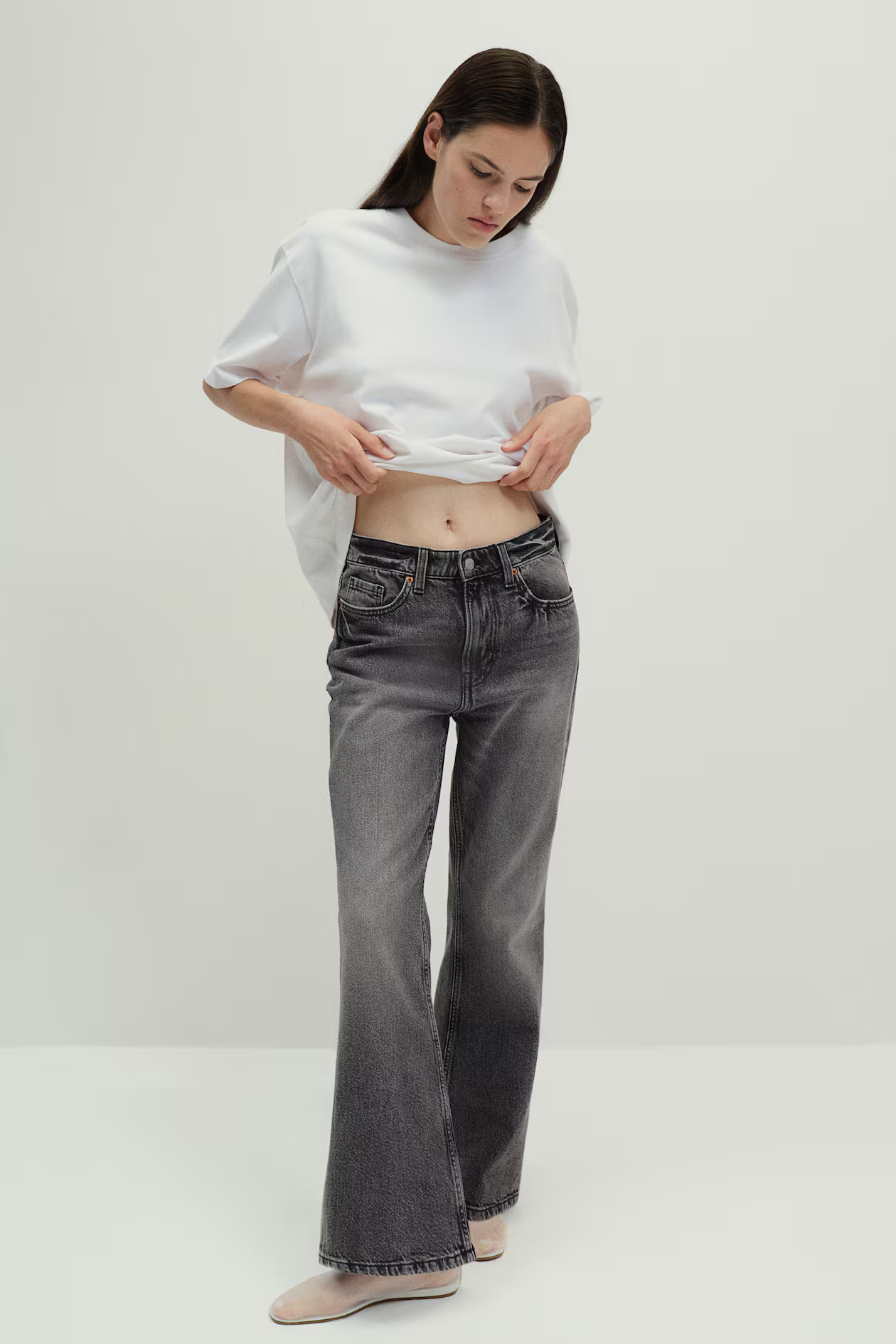 Baggy Bootcut Regular Jeans - Dunkelgrau - Ladies | H&M AT | H&M (DE, AT, CH, NL, FI)