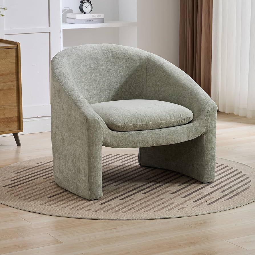 Wahson Accent Bucket Chair with Round Back, Chenille Upholstered Side Armchair, Modern Chair with... | Amazon (US)