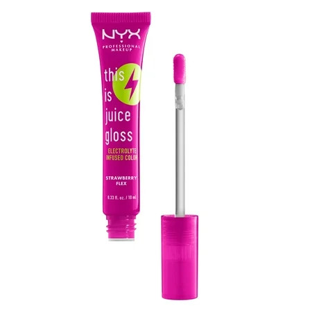 NYX Professional Makeup This Is Juice Gloss Hydrating Lip Gloss Strawberry Flex 0.33 fl oz | Walmart (US)