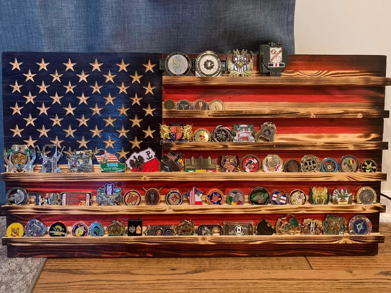 Coin Holder American Flag Challenge Coin Display Wood - Etsy | Etsy (US)