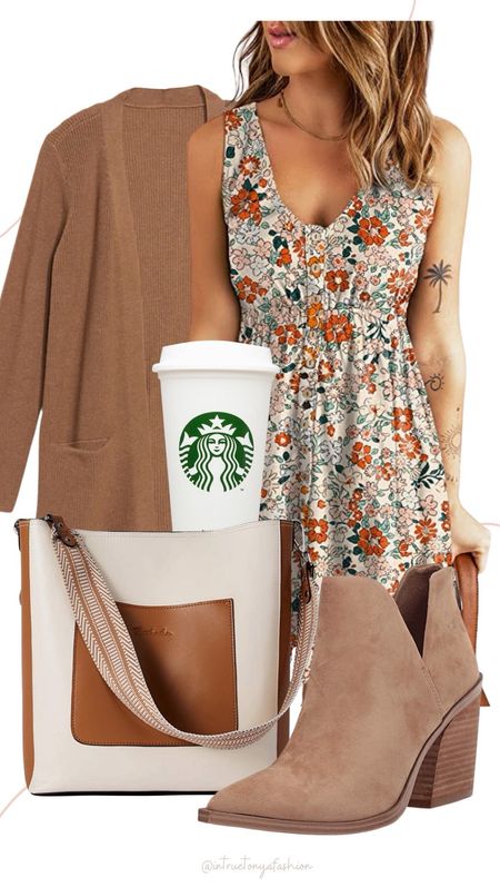 Summer business casual workwear outfit from amazon with a floral dress, tote bag, brown elevated ankle boots and cardigan. Similar cardigans linked as this one is out of stock 

// Summer outfits 2024, mom outfit ideas, summer outfit amazon, Amazon outfit ideas, casual outfit ideas, spring outfit inspo, casual fashion, amazon summer fashion, amazon casual outfit, cute casual outfit, outfit inspo, outfits amazon, outfit ideas, amazon shoes, Amazon bag, purse, size 4-6, casual summer outfits, casual outfit ideas everyday, summer fashion #ltkfindsunder100 #ltksalealert

#LTKShoeCrush #LTKItBag #LTKWorkwear