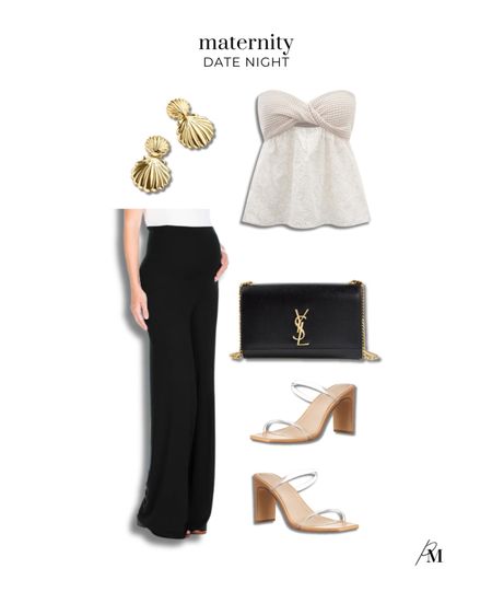 Date night maternity look. These Amazon pants are AMAZING! Pair it with a cute strapless top for a cute summer look. 

#LTKStyleTip #LTKBeauty #LTKSeasonal