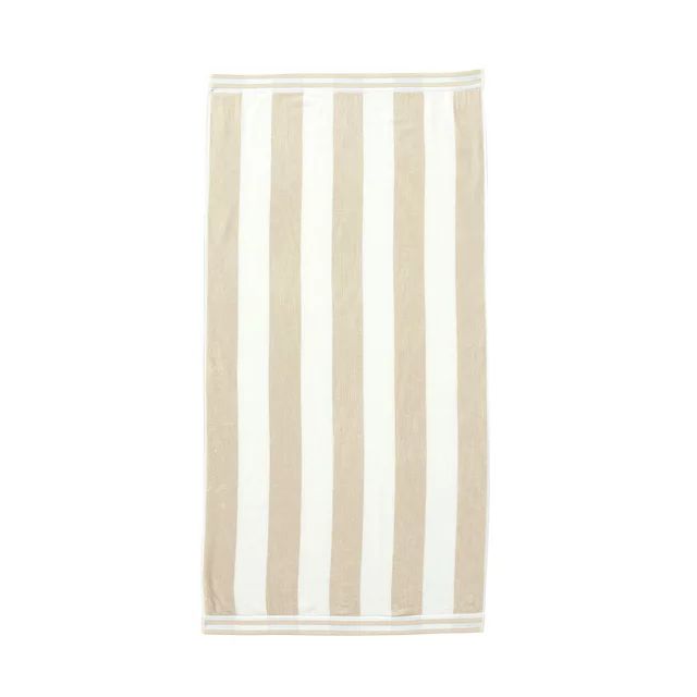 Great Bay Home Cotton Cabana Stripe Quick-Dry Beach Towel  (40" x 70", Linen) - Walmart.com | Walmart (US)