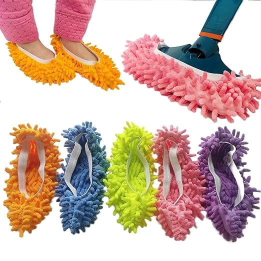 10 PCS 5 Pairs Dust Duster Mop Slippers Shoes Cover, Multi Function Washable Microfiber Foot Sock... | Amazon (US)