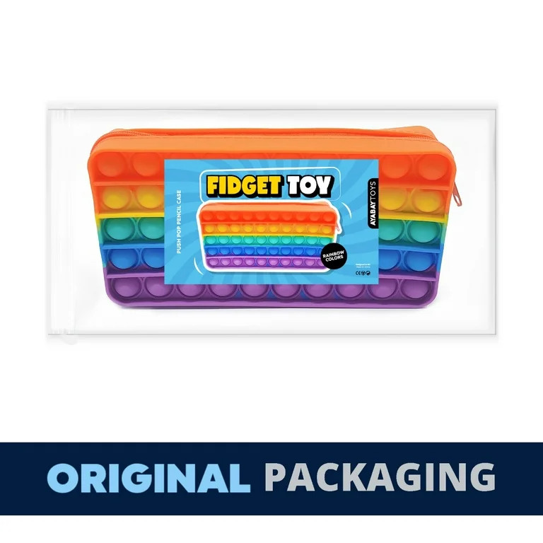 Pop Push It Pencil Case Fidget Toy, Back To School Rainbow Colors Push Pop Bubble Fidget Sensory ... | Walmart (US)
