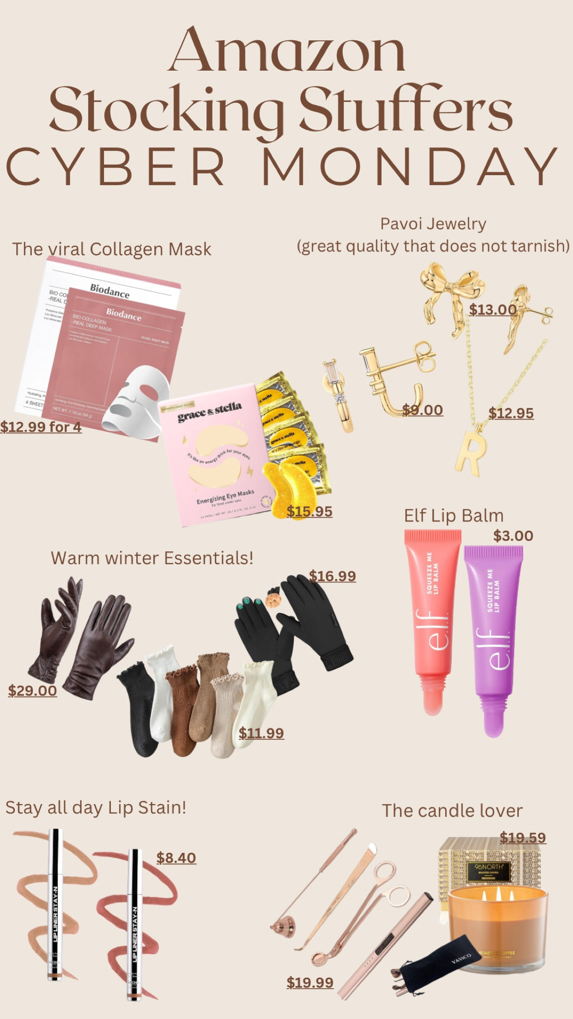 Amazon Cyber Monday Stocking Stuffers for her! 

Perfect for your mom, sister, teen daughter, or bestie! I’ve included everything from the TikTok viral face mask and lip stains, to inexpensive jewelry that doesn’t tarnish and is amazing quality! 

#LTKSaleAlert #LTKGiftGuide #LTKCyberWeek