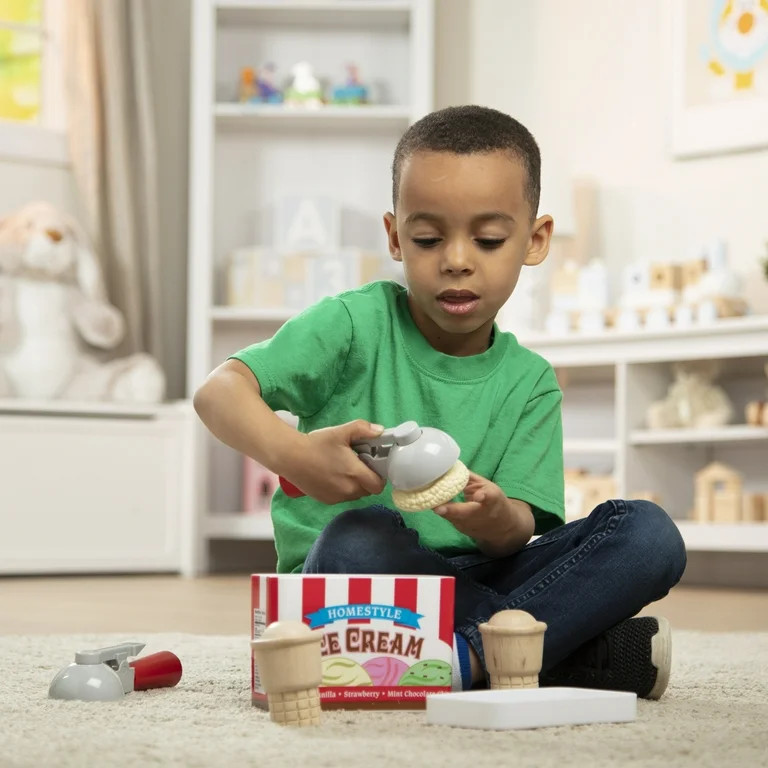 Melissa & Doug Scoop and Stack Ice Cream Cone Magnetic Play Set, Multicolor -FSC-Certified Materi... | Walmart (US)