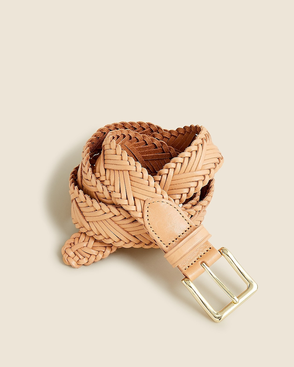 Plaited Italian leather belt | J. Crew US