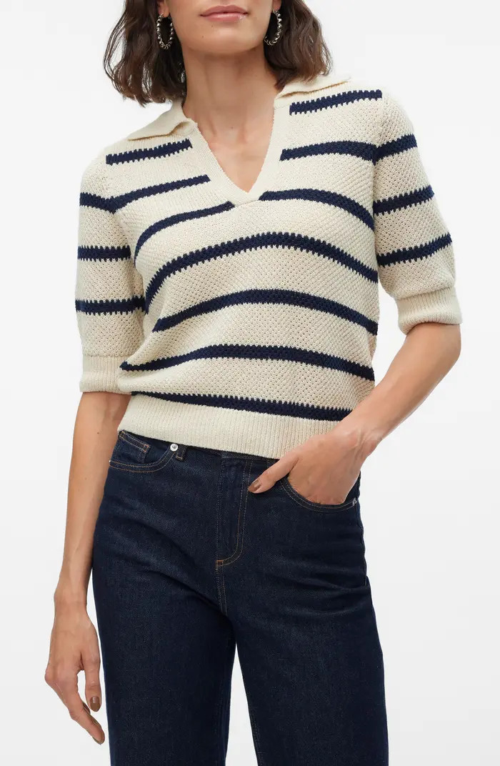 VERO MODA Amazing Short Sleeve Polo Sweater | Nordstromrack | Nordstrom Rack