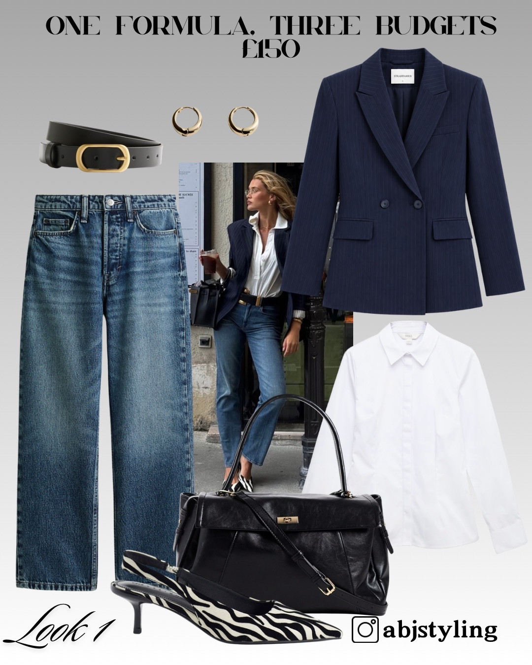 One Formula, Three Budgets

White shirt, blue denim, navy tailoring and a zebra slingback — such an easy city formula.

Styling tip: keep the foundation classic, then use one unexpected print or shoe to stop the outfit feeling too corporate.

#LTKuk #LTKjeans #LTKautumn