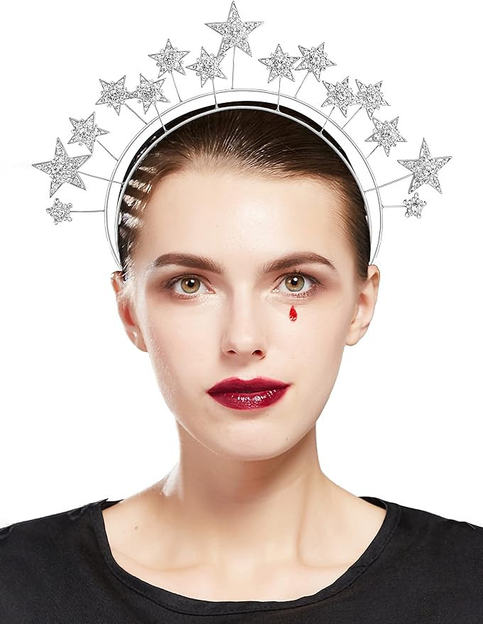 Coucoland Star Halo Crown Headband - Silver Stars Headpiece Headdress Tiara Celestial Goddess Cos... | Amazon (US)