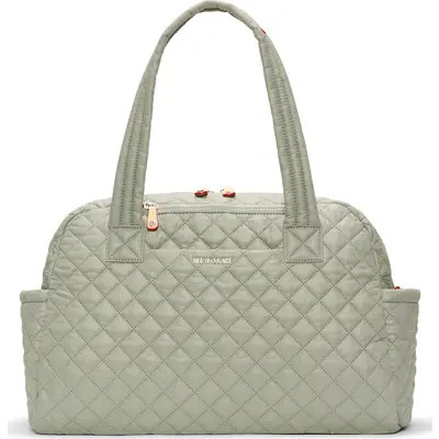 MZ Wallace Large Metro Jimmy Deluxe Quilted Nylon Gym Bag in Black/white Gingham at Nordstrom | Nordstrom