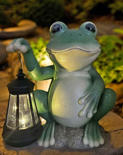 YODY Solar Garden Statues Outdoor Decor- Yard Decorations for Patio, Balcony, Backyard, Lawn Ornaments - Frog Figurines with LED Light- Unique Birthday House Warming Gifts for Women, Mom, Dad | Amazon (US)