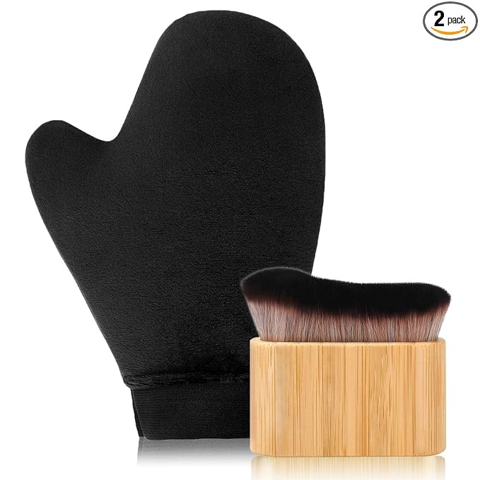 2 in 1 Tanning Mitts Self Tanner Mitt Applicator Self Tanning Mitt and Brush,Tanning Gloves for S... | Amazon (US)