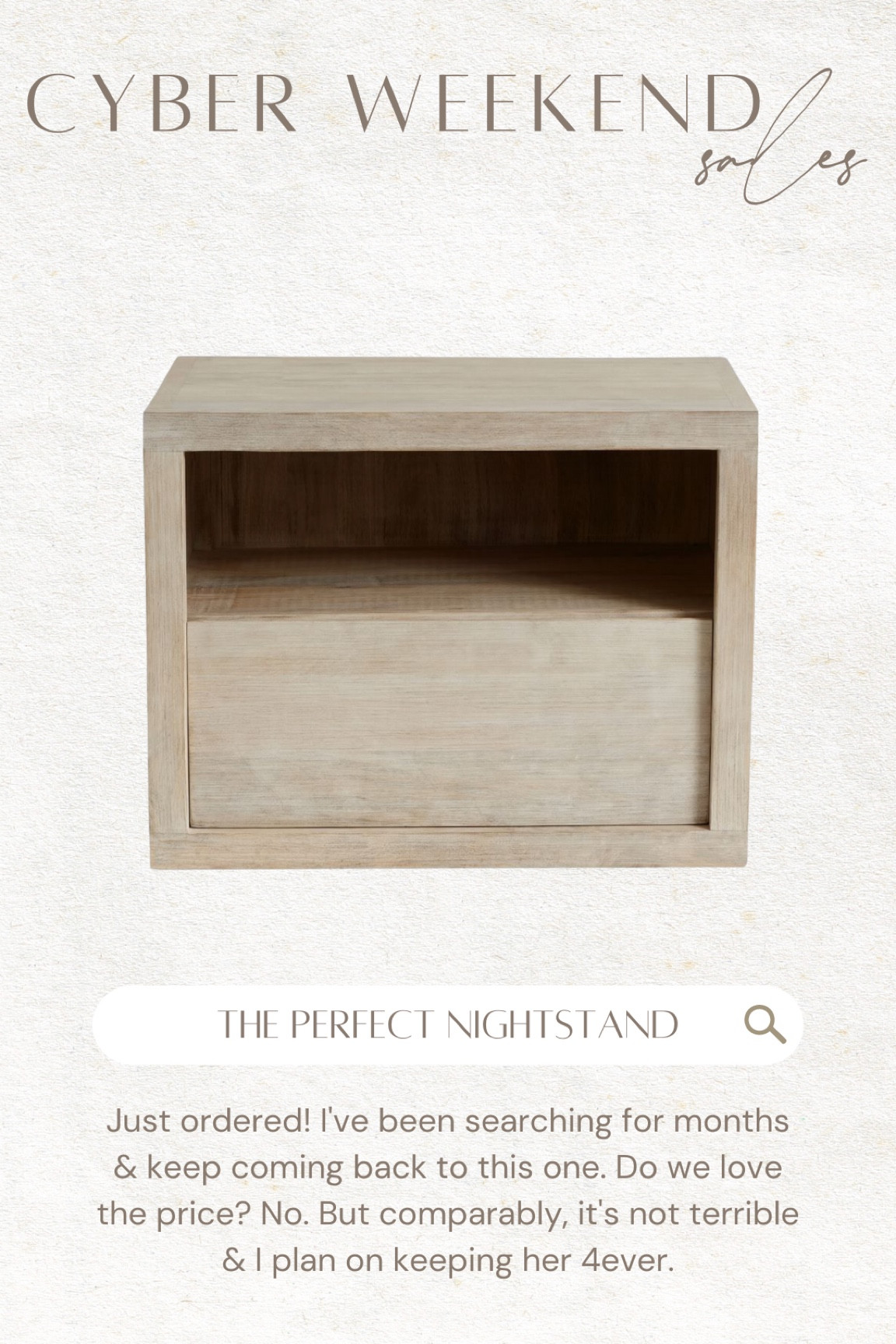 Just ordered my dream nightstand while it’s on sale for cyber weekend 🙌🏼✨ 

— available in light wood, dark wood & black 

#LTKCyberweek #LTKsalealert #LTKhome