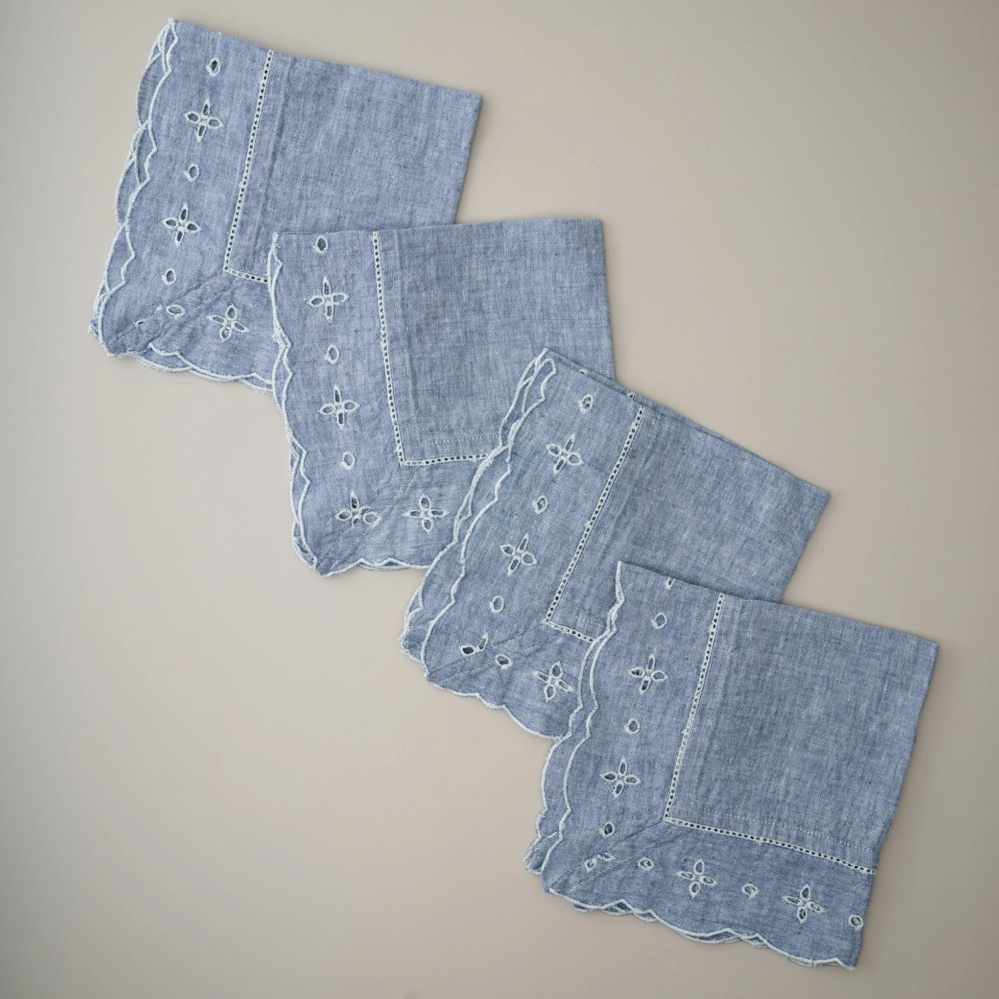 Chambray Eyelet Napkin Set of Four | Magnolia