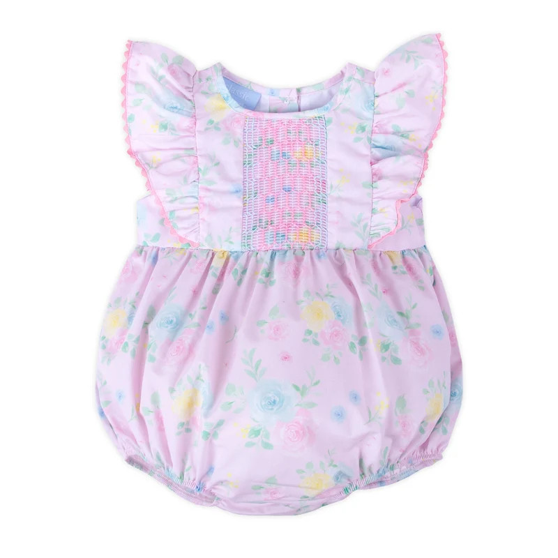 Rose Floral Smocked Rachel Bubble | Classic Whimsy