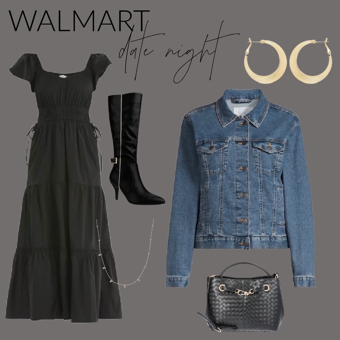 Walmart Date Night outfit ✨ Affordable style that looks luxe without the splurge! This black tiered dress pairs perfectly with sleek black boots, a classic denim jacket, and timeless accessories. The gold hoops + dainty necklace add the perfect touch of glam, and the woven handbag completes the look. Effortless, chic, and under budget — this is your go-to date night outfit for fall. 🍂🖤

Shop the full look below ⬇️

#walmartfashion #datenightoutfit #fallstyleinspo #affordablestyle #budgetfriendlyfashion #ltkfallstyle #neutraloutfitideas #ltkchic #ltkfashion


#LTKBeauty #LTKFindsUnder50 #LTKSaleAlert