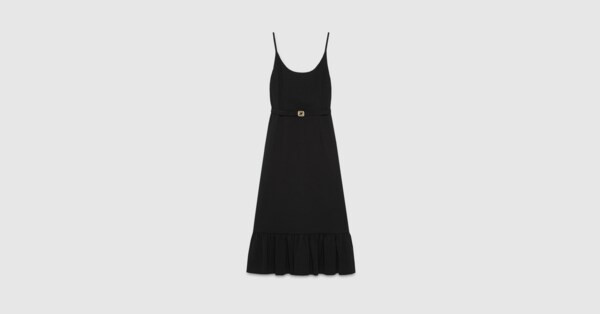Viscose sable dress with Interlocking G belt | Gucci (US)