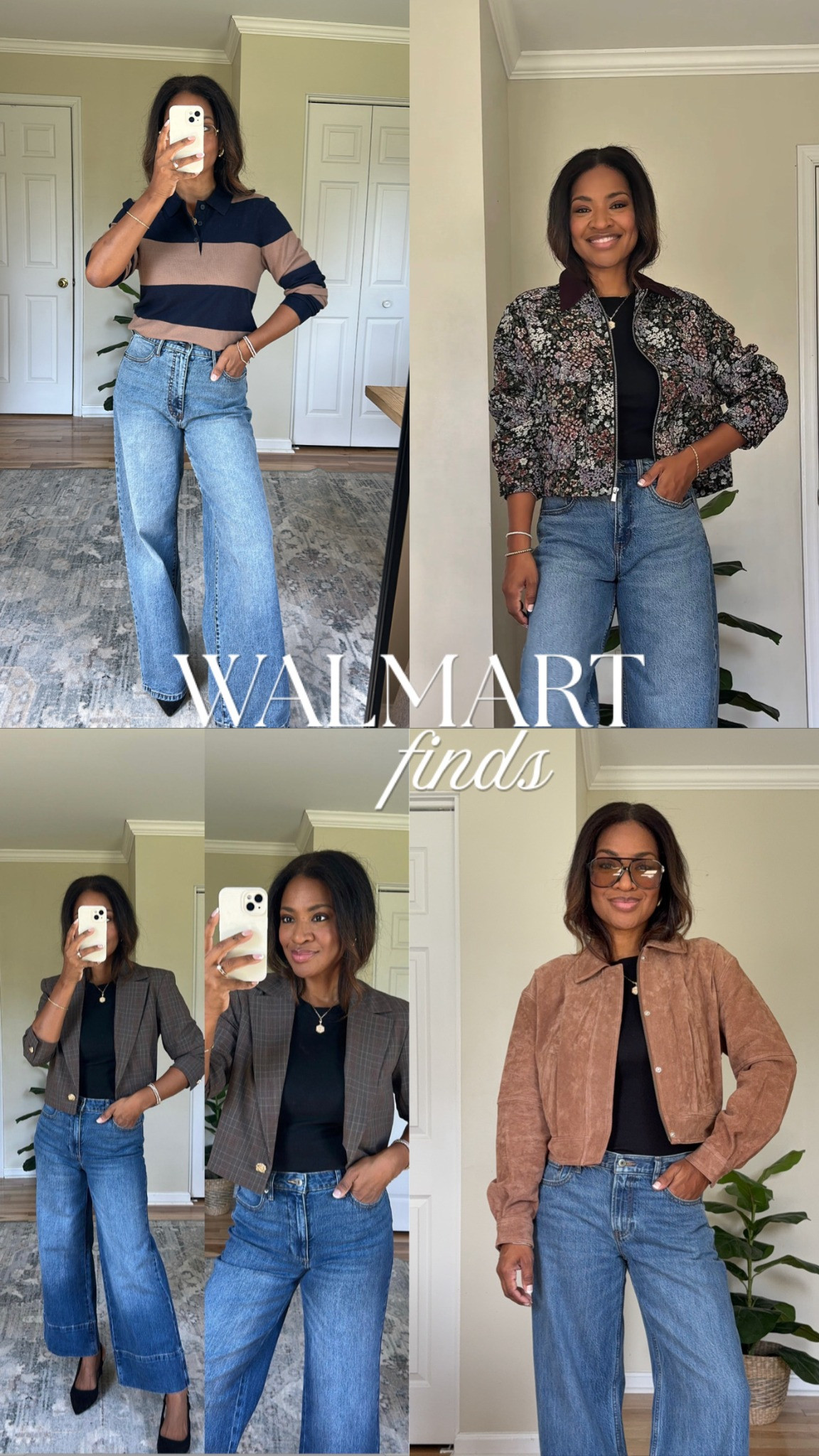 Sizing: Tops and sweaters S; jackets M; blazer S; jeans 27 or 4; shoes 9. 

 